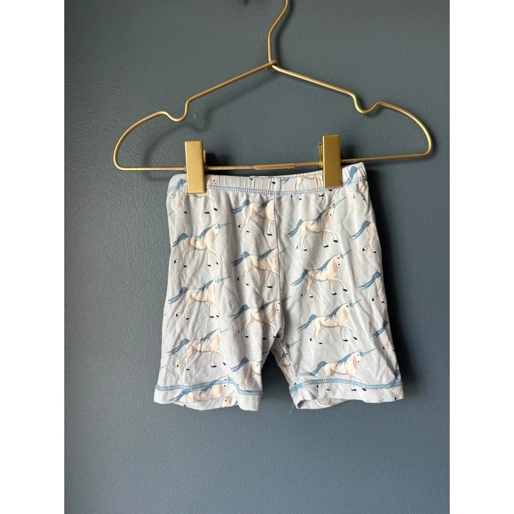 KicKee Kids Unicorn Bamboo Short Sleeve Pajama Set‎ Blue 4T